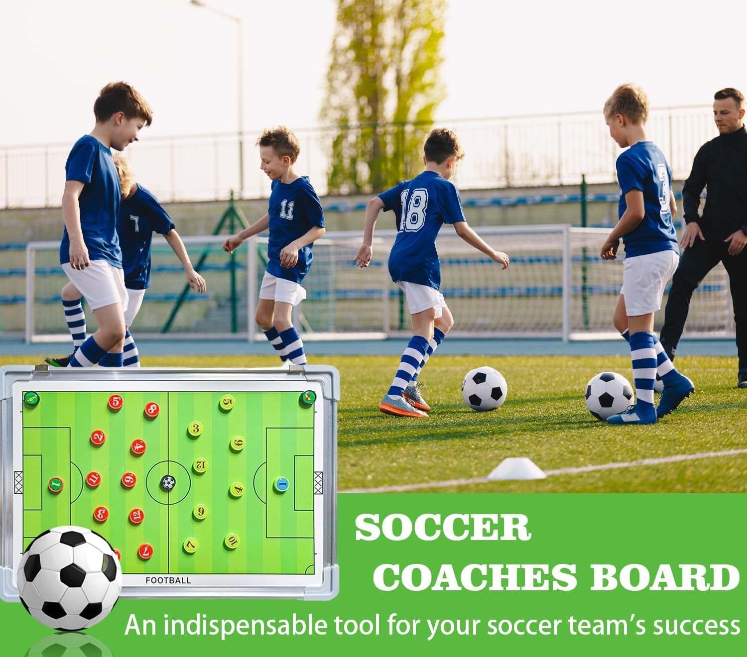 Premium Magnetic Soccer Coaching Board with Player Markers