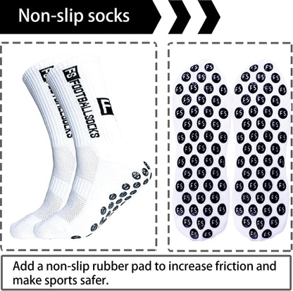 Premium Anti-Slip Grip Socks for Soccer & Sports (3 Pairs)