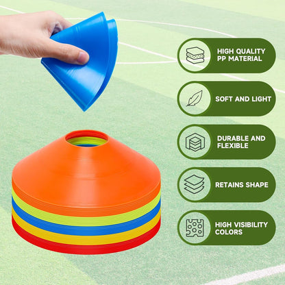 Premium Soccer Agility Training Cones with Mesh Carry Bag (105 PCS)