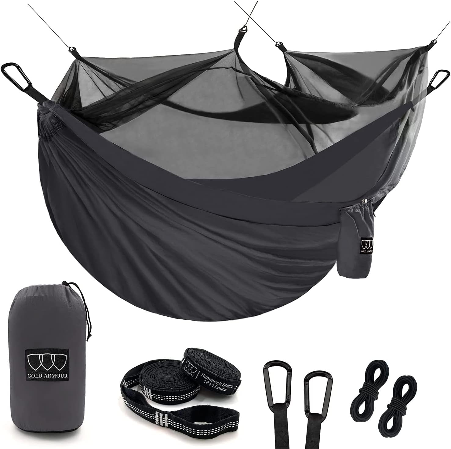 Premium Double Camping Hammock with Mosquito Net - Essential Outdoor Gear for Hiking and Travel 
