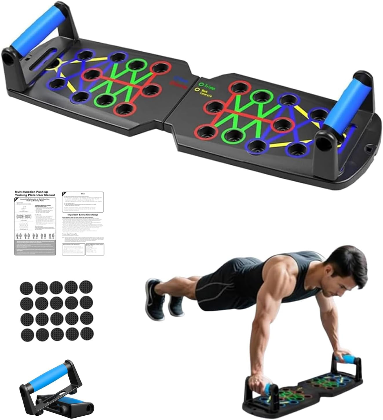 Premium 15-in-1 Push Up Board with Resistance Bands