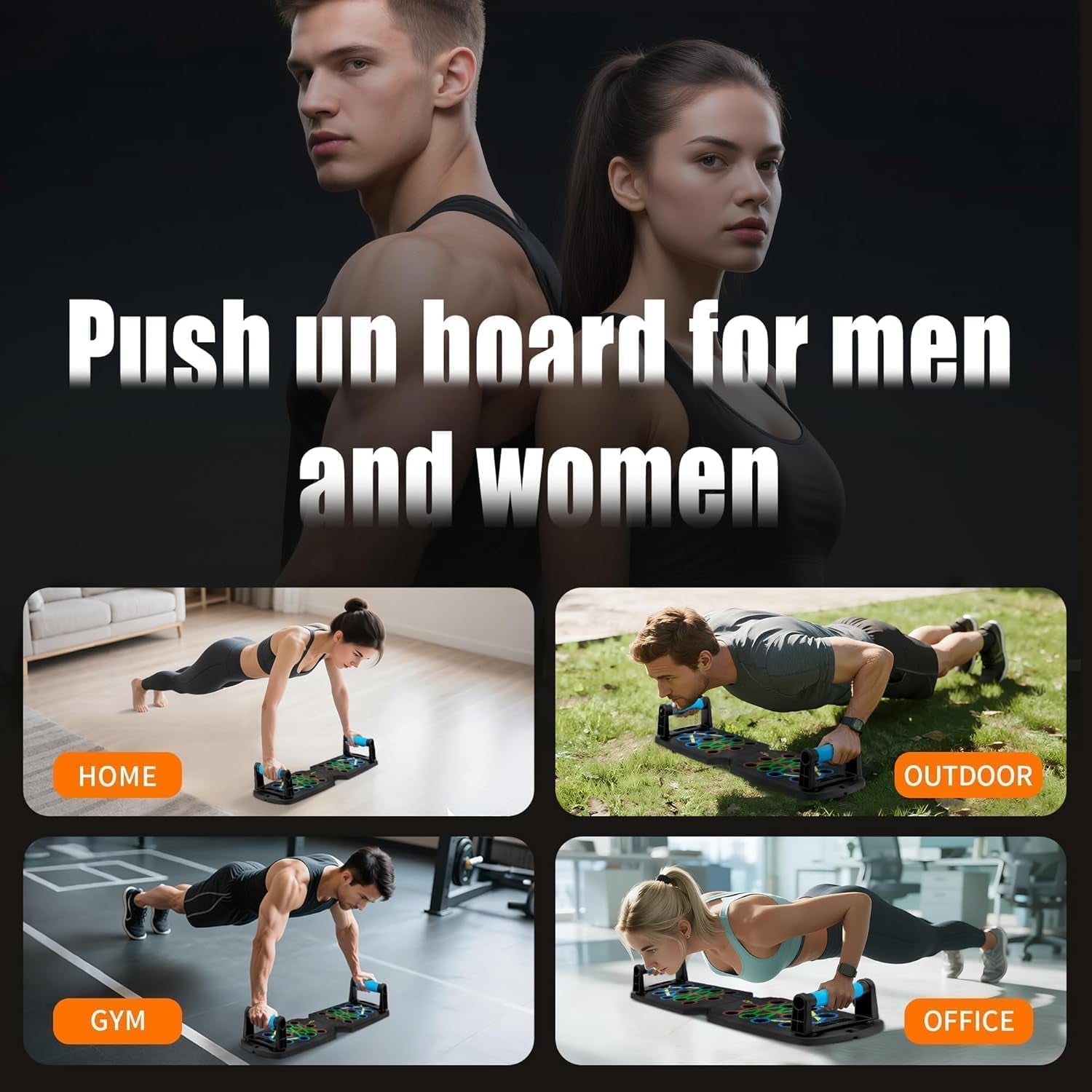 Premium 15-in-1 Push Up Board with Resistance Bands