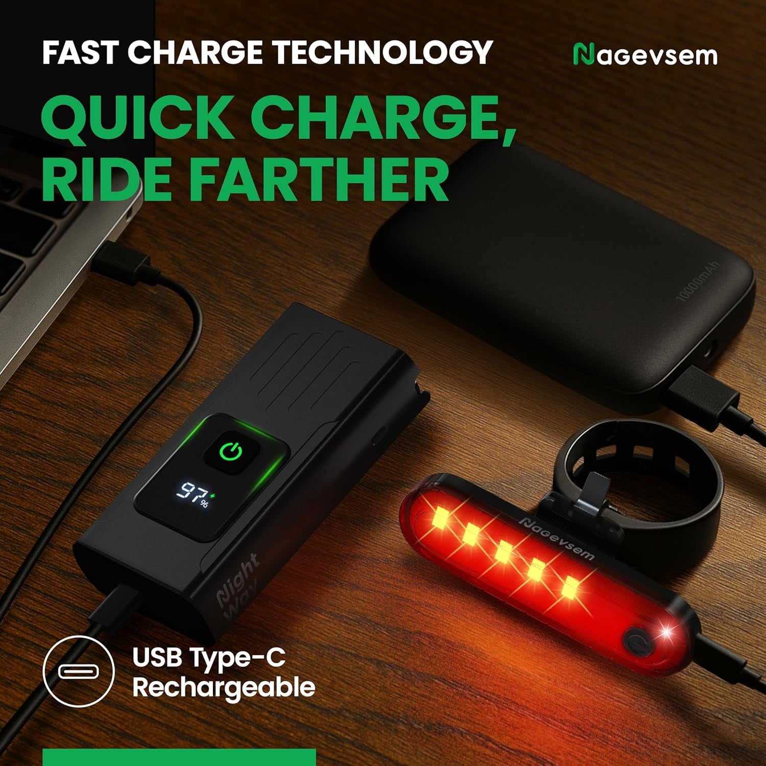 Premium USB-C Rechargeable Bike Light Set for Night Riding - Waterproof, 12+6 Modes, Ideal for Road and Mountain Cycling