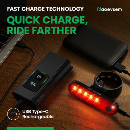 Premium USB-C Rechargeable Bike Light Set for Night Riding - Waterproof, 12+6 Modes, Ideal for Road and Mountain Cycling