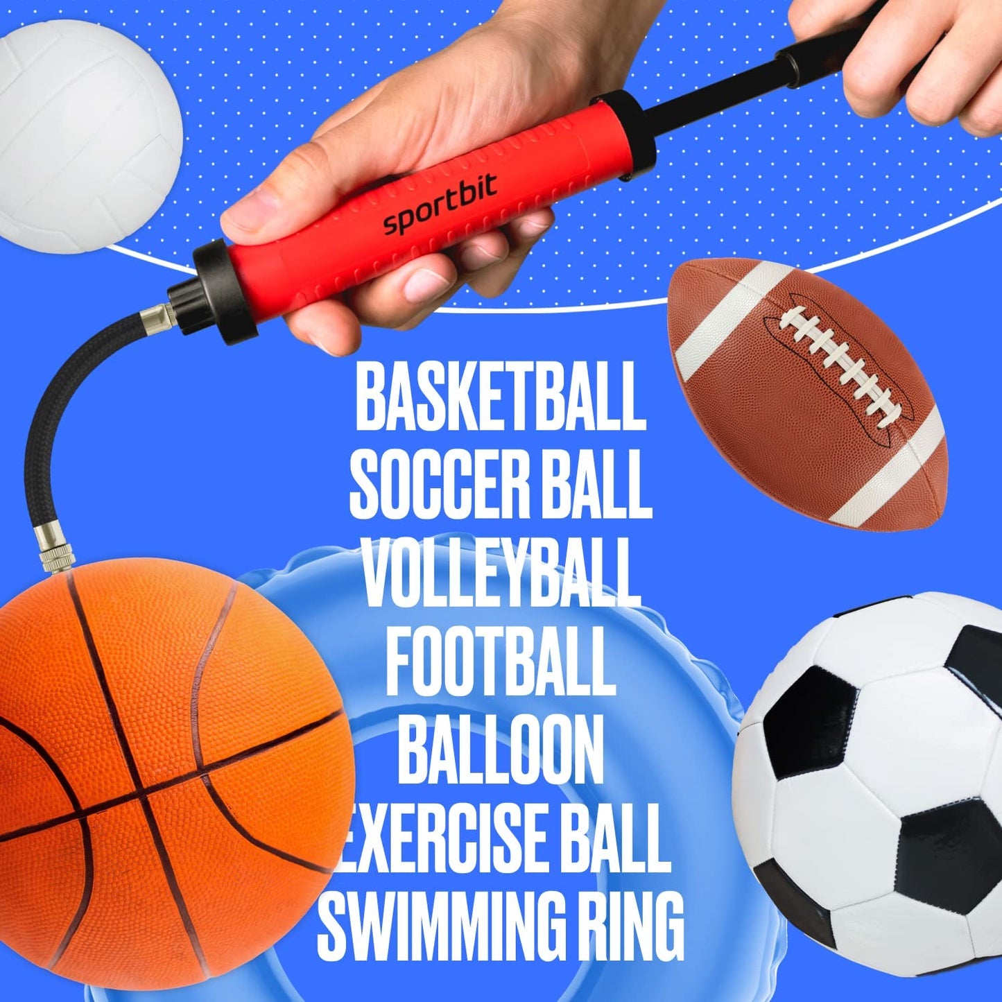 Premium Sports Ball Pump with Needle Kit