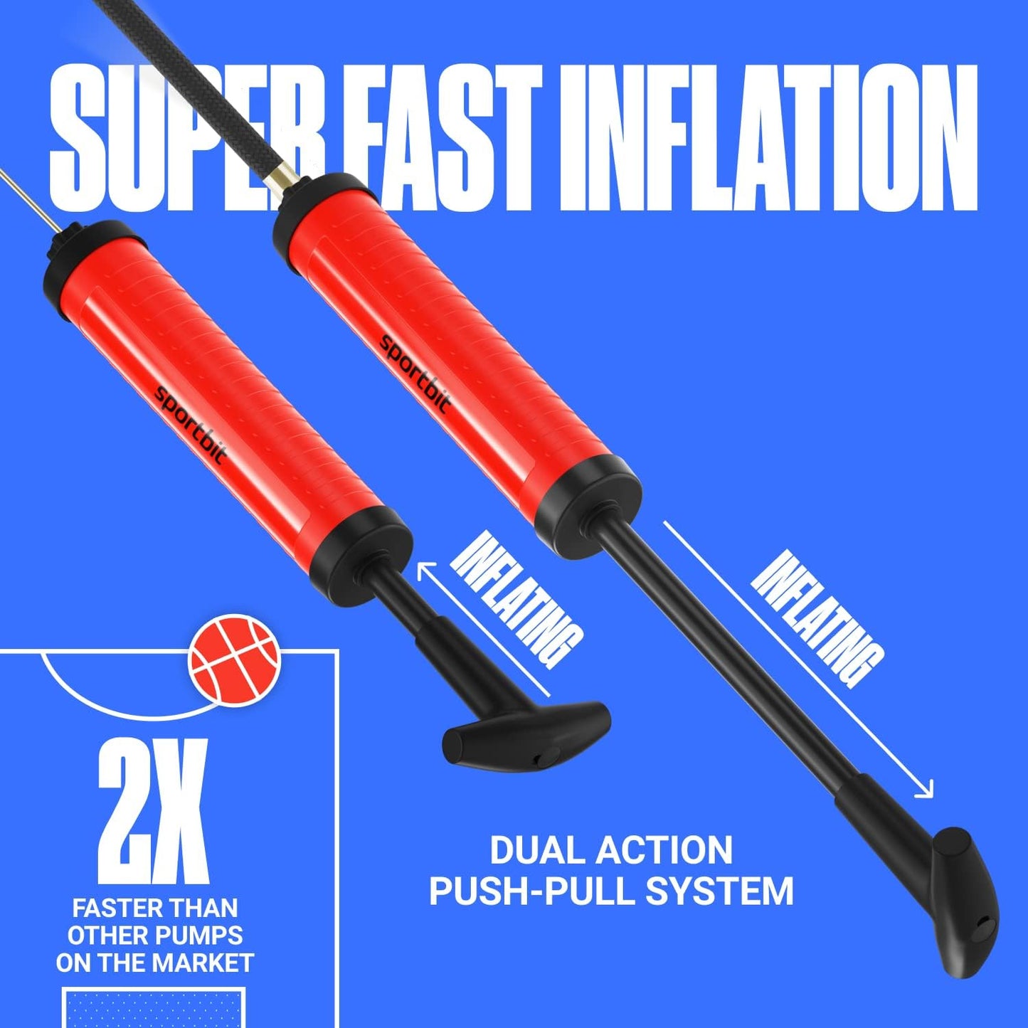 Premium Sports Ball Pump with Needle Kit