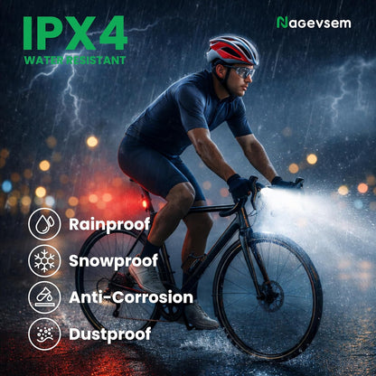 Premium USB-C Rechargeable Bike Light Set for Night Riding - Waterproof, 12+6 Modes, Ideal for Road and Mountain Cycling