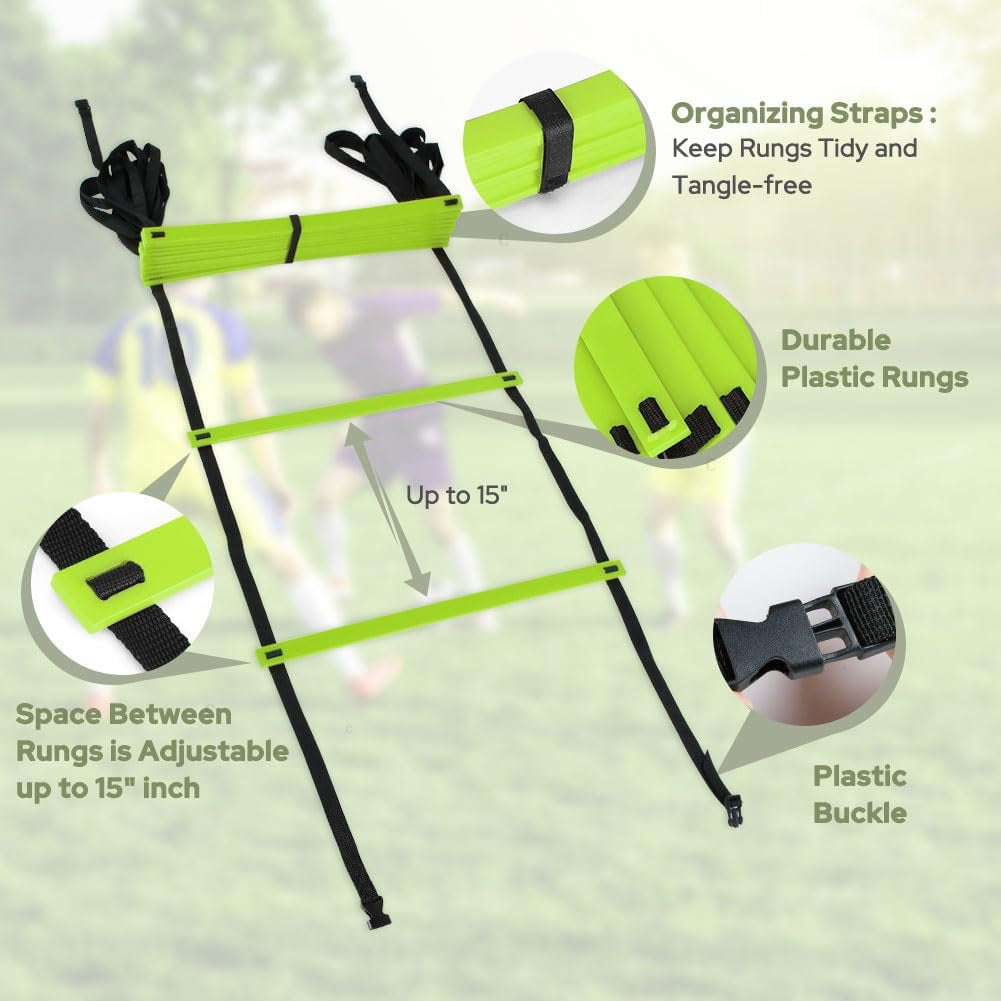 Veltrano 20FT Soccer Agility Ladder – Speed & Footwork Training Set