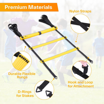 Premium Agility Ladder Speed Training Set with Carry Bag