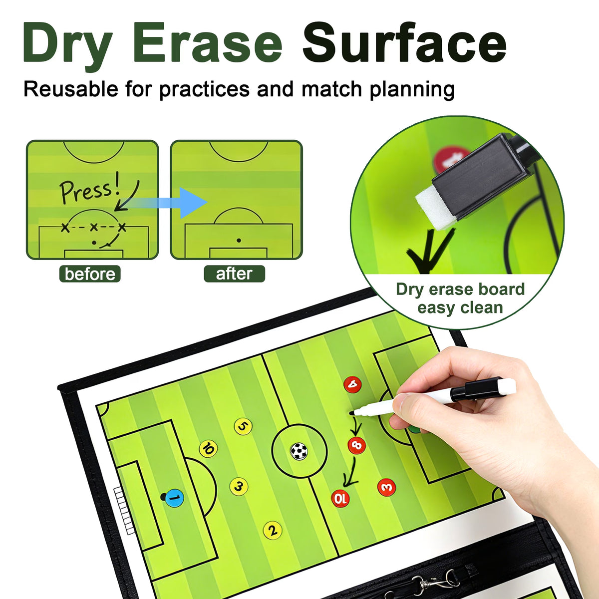 Veltrano Magnetic Soccer Coaching Board – Portable Tactical Strategy Board