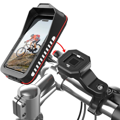 Waterproof Bike and Motorcycle Phone Mount with Touch Screen and Handlebar Base