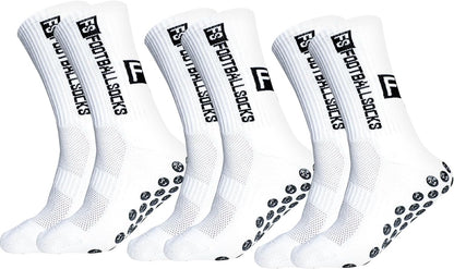 Premium Anti-Slip Grip Socks for Soccer & Sports (3 Pairs)
