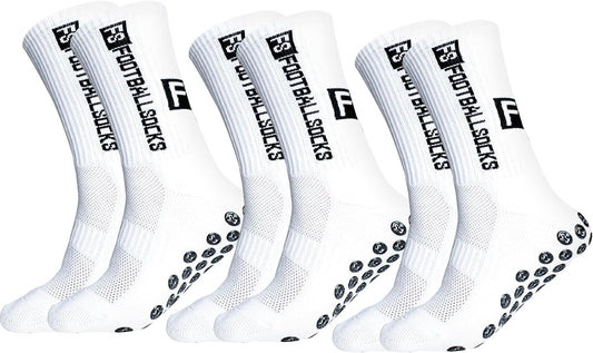 Premium Anti-Slip Grip Socks for Soccer & Sports (3 Pairs)