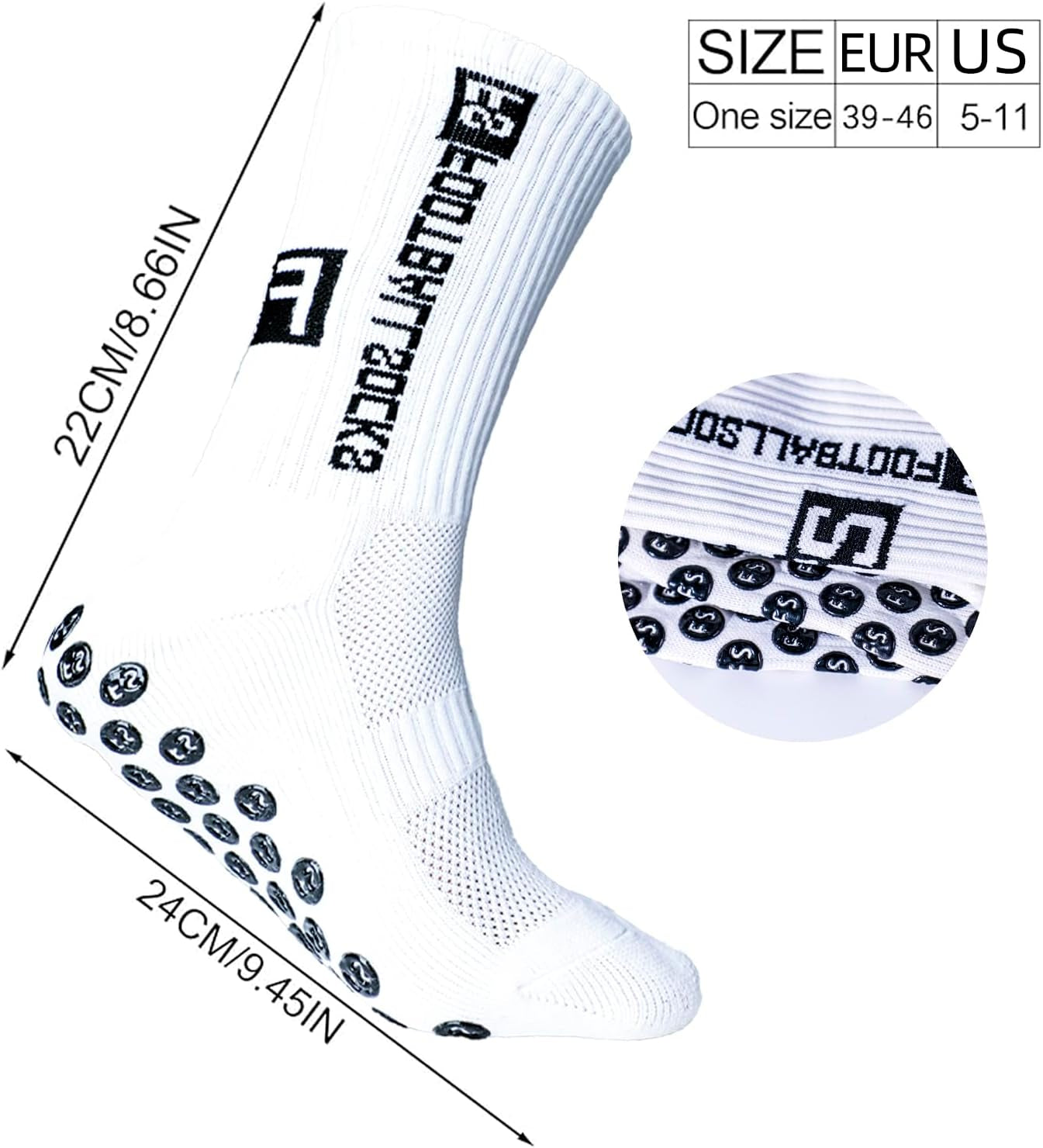 Premium Anti-Slip Grip Socks for Soccer & Sports (3 Pairs)