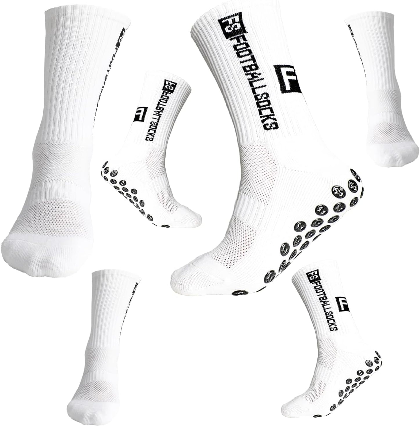 Premium Anti-Slip Grip Socks for Soccer & Sports (3 Pairs)