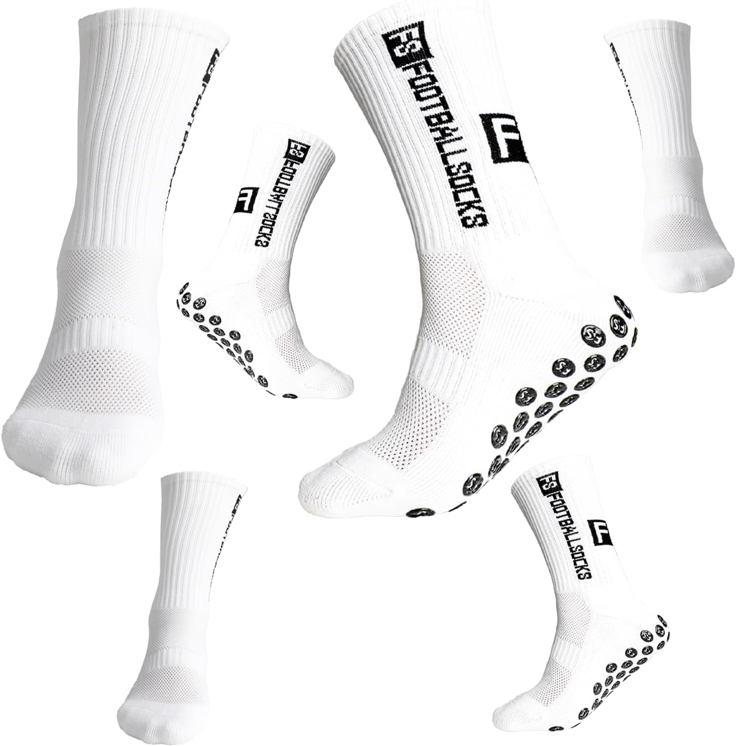 Premium Anti-Slip Grip Socks for Soccer & Sports (3 Pairs)