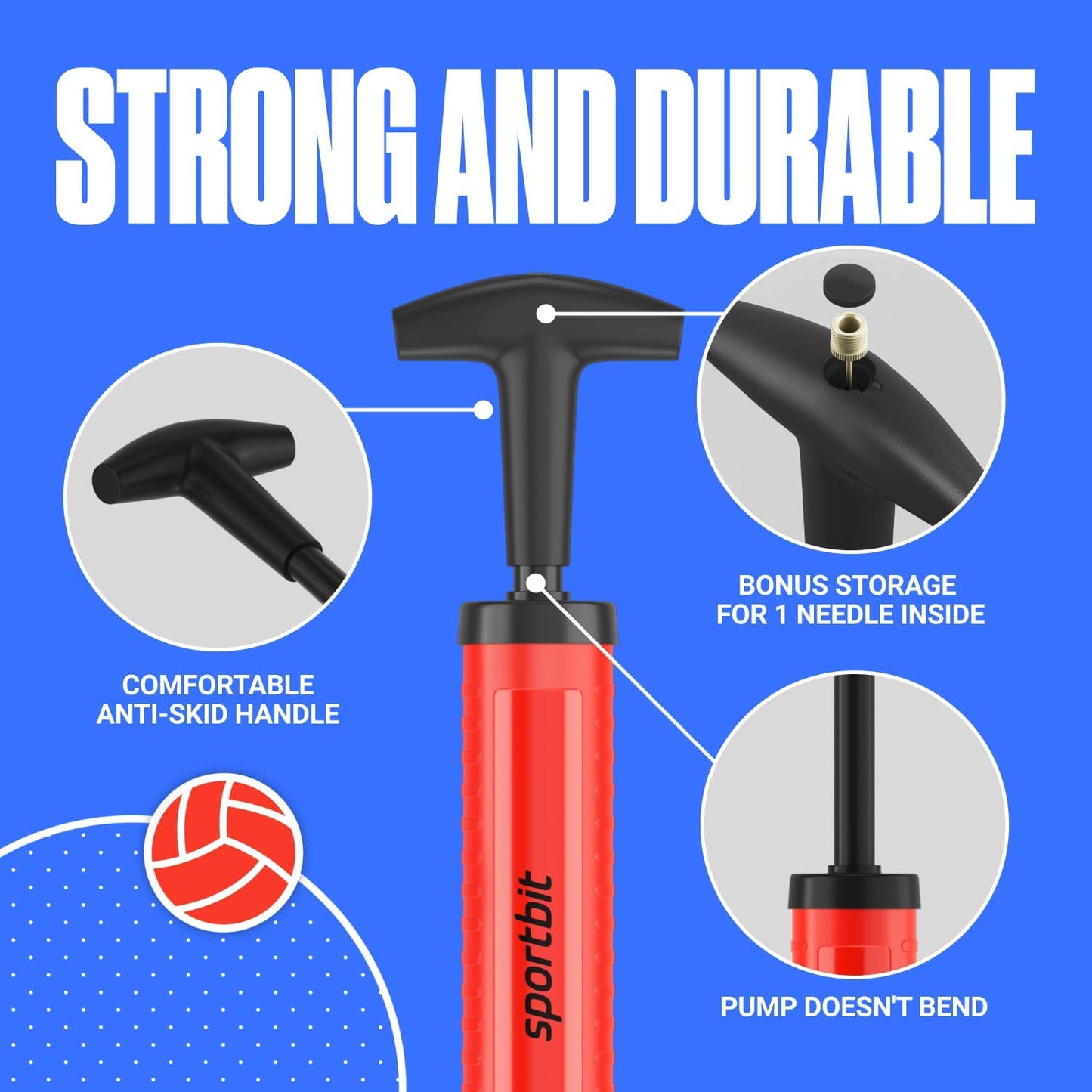 Premium Sports Ball Pump with Needle Kit
