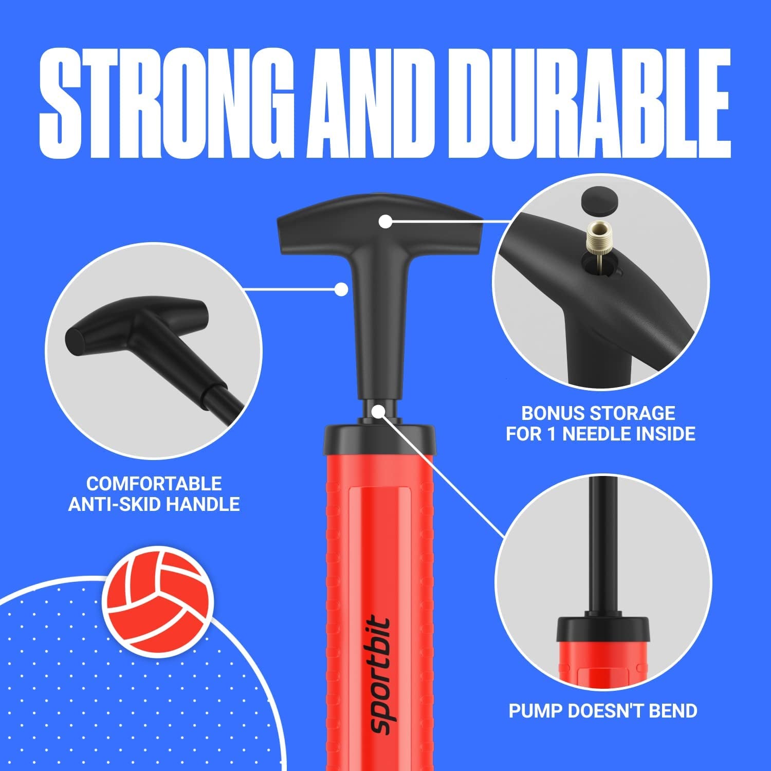 Premium Sports Ball Pump with Needle Kit