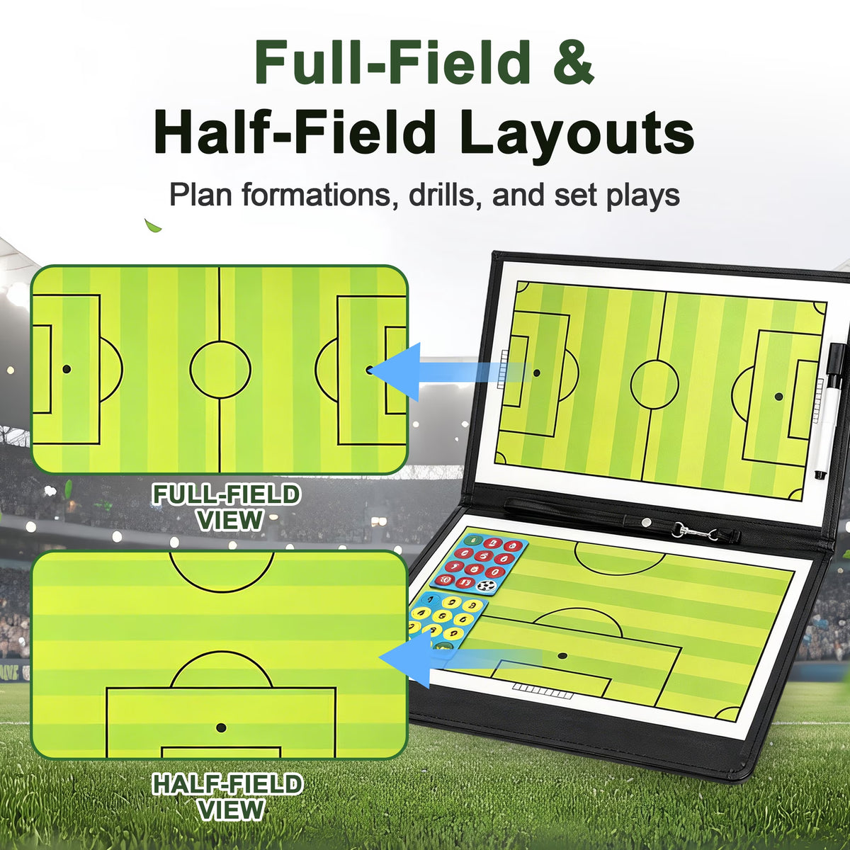 Veltrano Magnetic Soccer Coaching Board – Portable Tactical Strategy Board