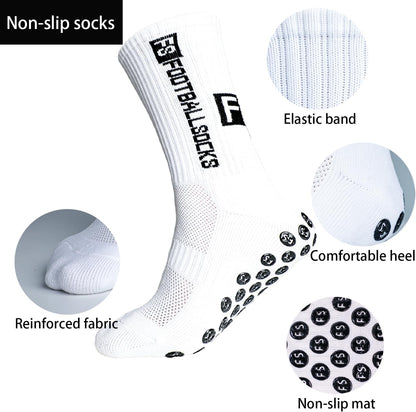 Premium Anti-Slip Grip Socks for Soccer & Sports (3 Pairs)